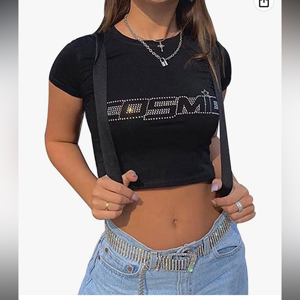 Women’s Y2K print crop tops  COSMIC